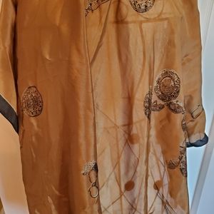 Hiroko silk scarf black brown